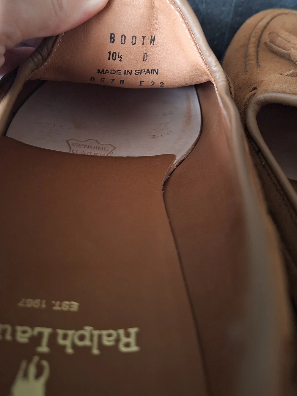 Polo Ralph Lauren Booth Tassel Suede Slip-on Loafers Brown Dress Shoe Mens 10.5D
